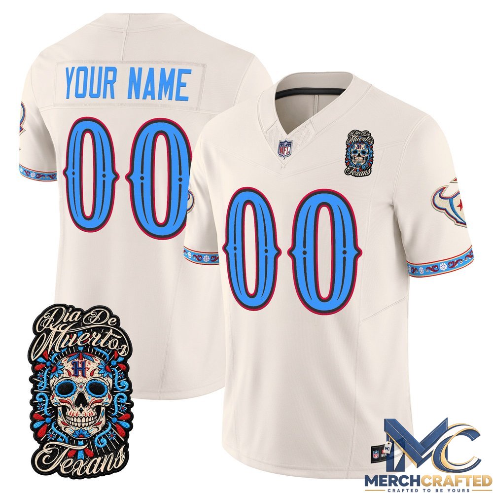 Houston Texans Dia de los Muertos Custom Football Jersey