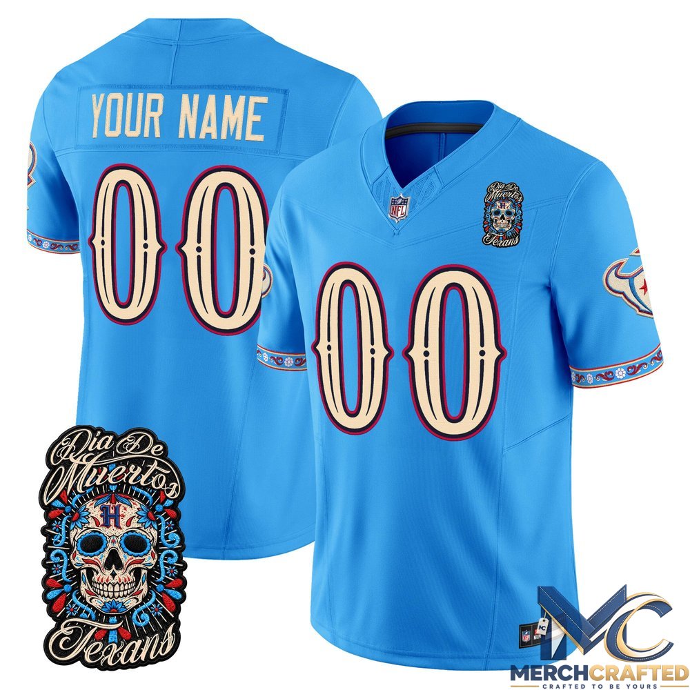 Houston Texans Dia de los Muertos Custom Football Jersey