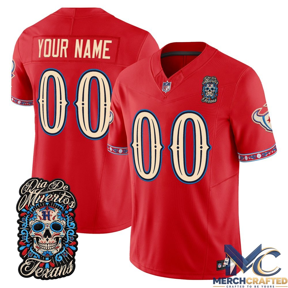 Houston Texans Dia de los Muertos Custom Football Jersey