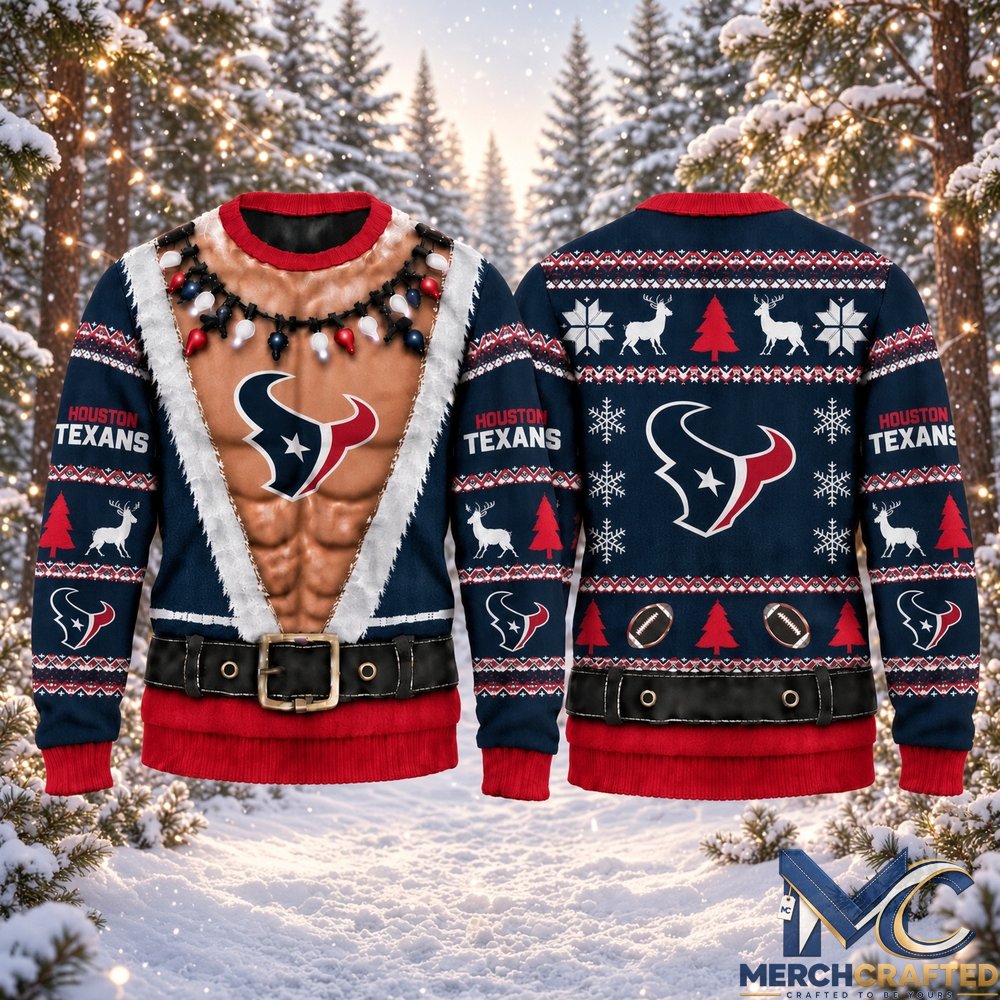 Houston Texans Funny Body 2026 Ugly Christmas Sweater  Football Christmas Graphic Sweater for Texans Fans