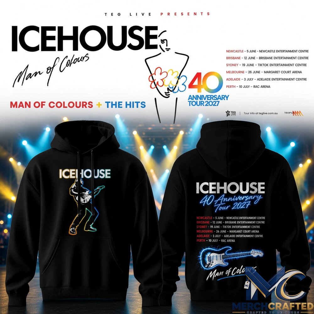 Icehouse Rock Band Man of Colours 40th Anniversary Tour 2027 Hoodie