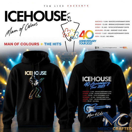Icehouse Rock Band Man of Colours 40th Anniversary Tour 2027 Hoodie