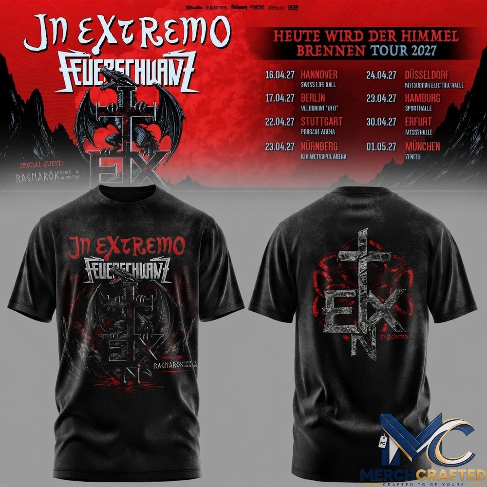 In Extremo Feuerschwanz Heute Wird Der Himmel Brennen Tour T-Shirt
