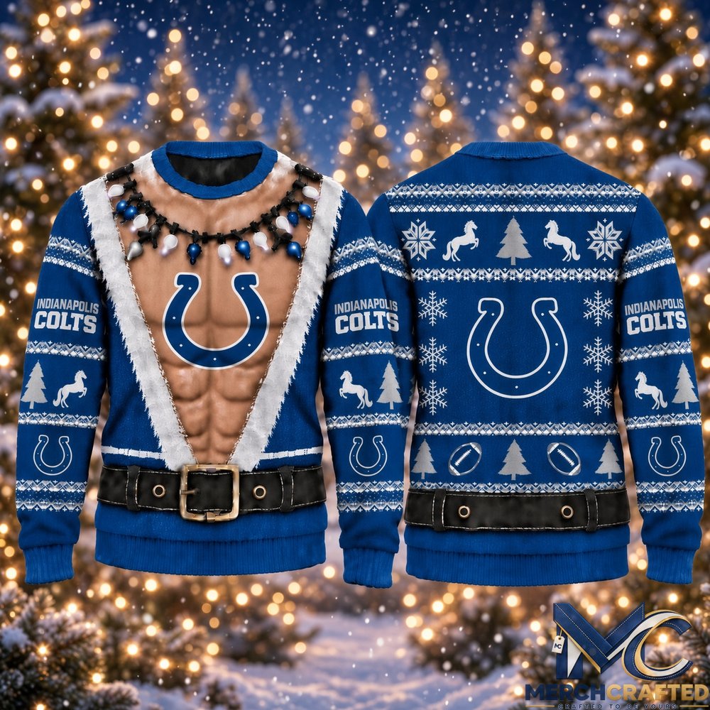Indianapolis Colts Funny Body 2026 Ugly Christmas Sweater  Football Christmas Graphic Sweater for Colts Fans