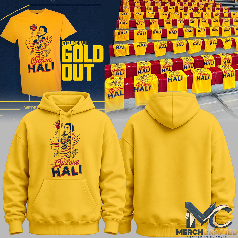 Iowa State Cyclones “Cyclone Hali Gold Out” Basketball Gold Hoodie