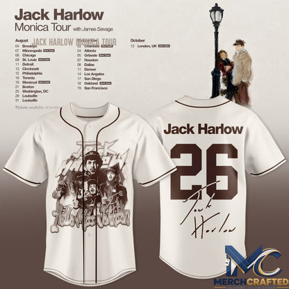 Jack Harlow Monica Tour Baseball Jersey