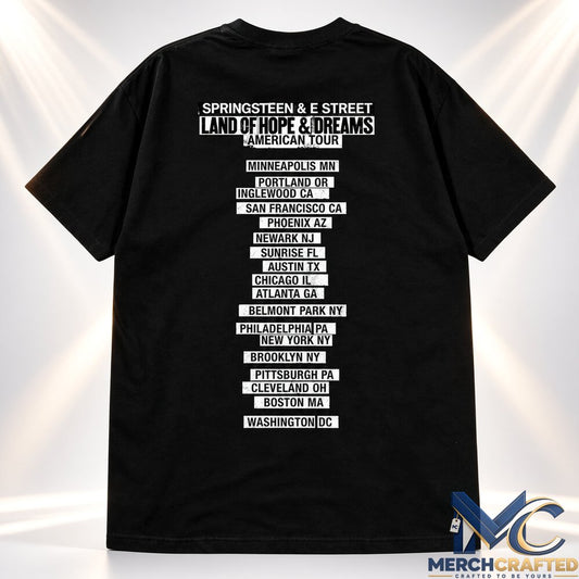 Jack Smith 2026 Land Of Hope Dreams No Kings Springsteen E Street Tour T Shirt Black Graphic Tee