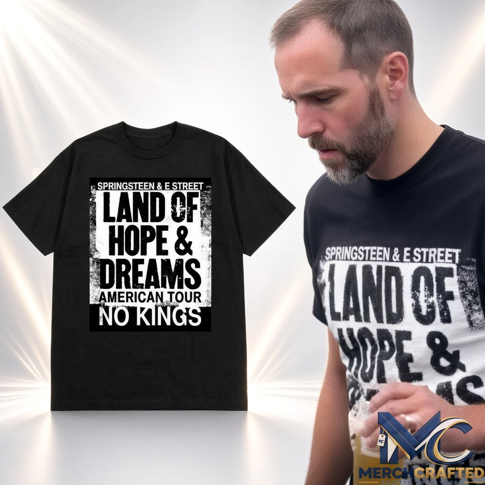 Jack Smith 2026 Land Of Hope Dreams No Kings Springsteen E Street Tour T Shirt Black Graphic Tee