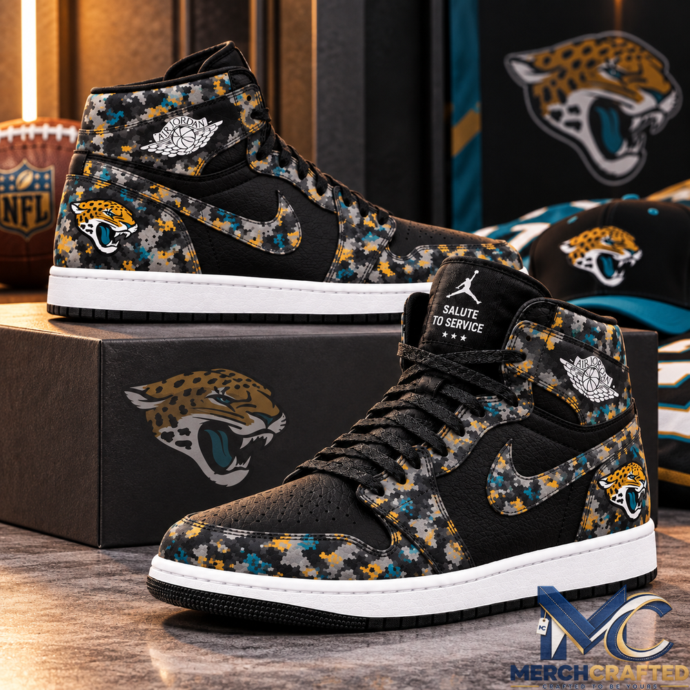 Jacksonville Jaguars 2026 Salute to Service Black Camo High Top Shoes for Men and Women