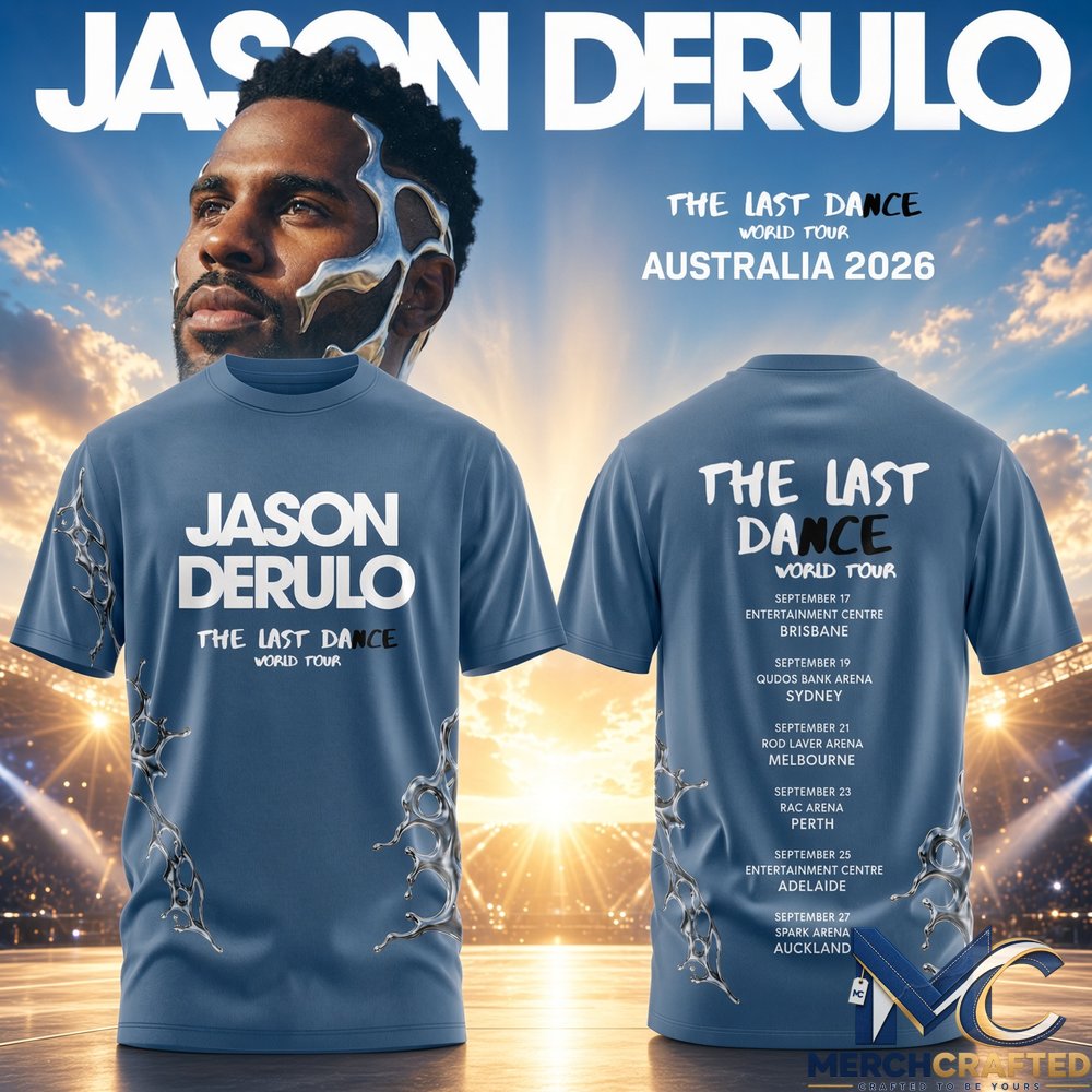 Jason Derulo The Last Dance World Tour 2026 Australia T-Shirt Concert Merch