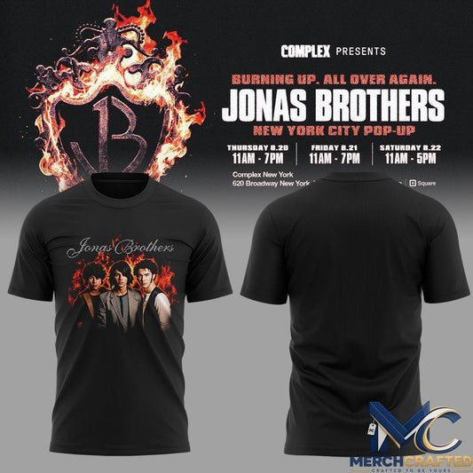 Jonas Brothers Flaming Vintage Photo Shirt – NYC Pop-Up Design