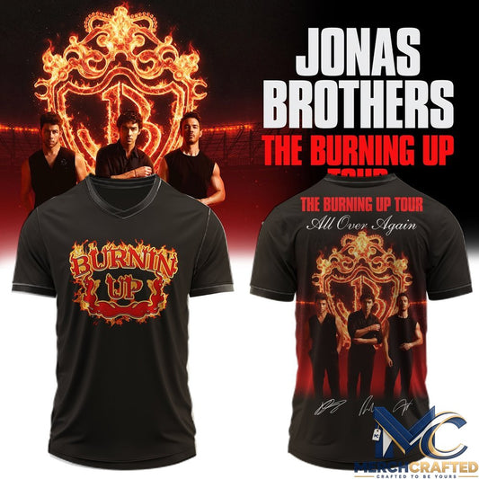 Jonas Brothers Portrait Football Jersey – Tour Burnin' Up Graphic Edition