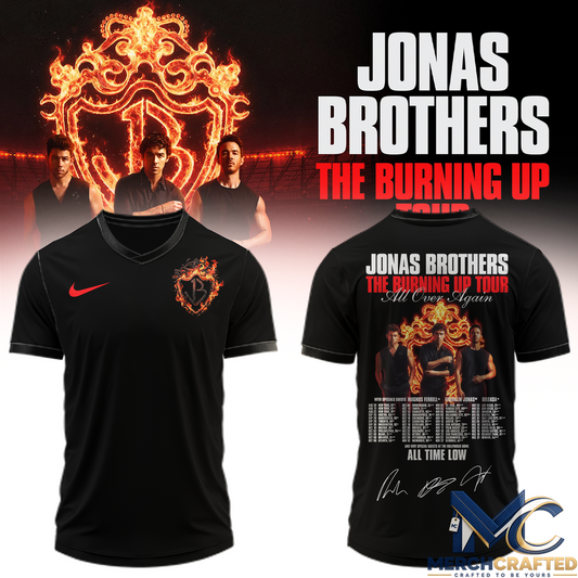Jonas Brothers The Burning Up Tour All Over Again Football Jersey