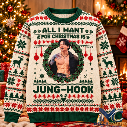 Jung Kook All I Want For Christmas Ugly Christmas Sweater