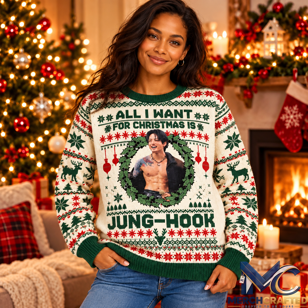 Jung Kook All I Want For Christmas Ugly Christmas Sweater