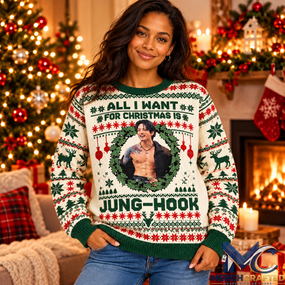 Jung Kook All I Want For Christmas Ugly Christmas Sweater