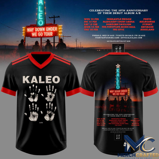 KALEO Band Way Down We Go Tour 2026 Limited Edition Football Jersey