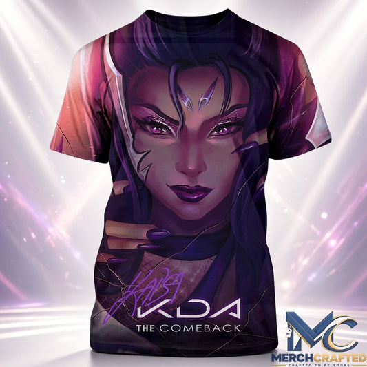 Kaisa KDA The Comeback Arcane League Of Legends Graphic T Shirt Purple Tee