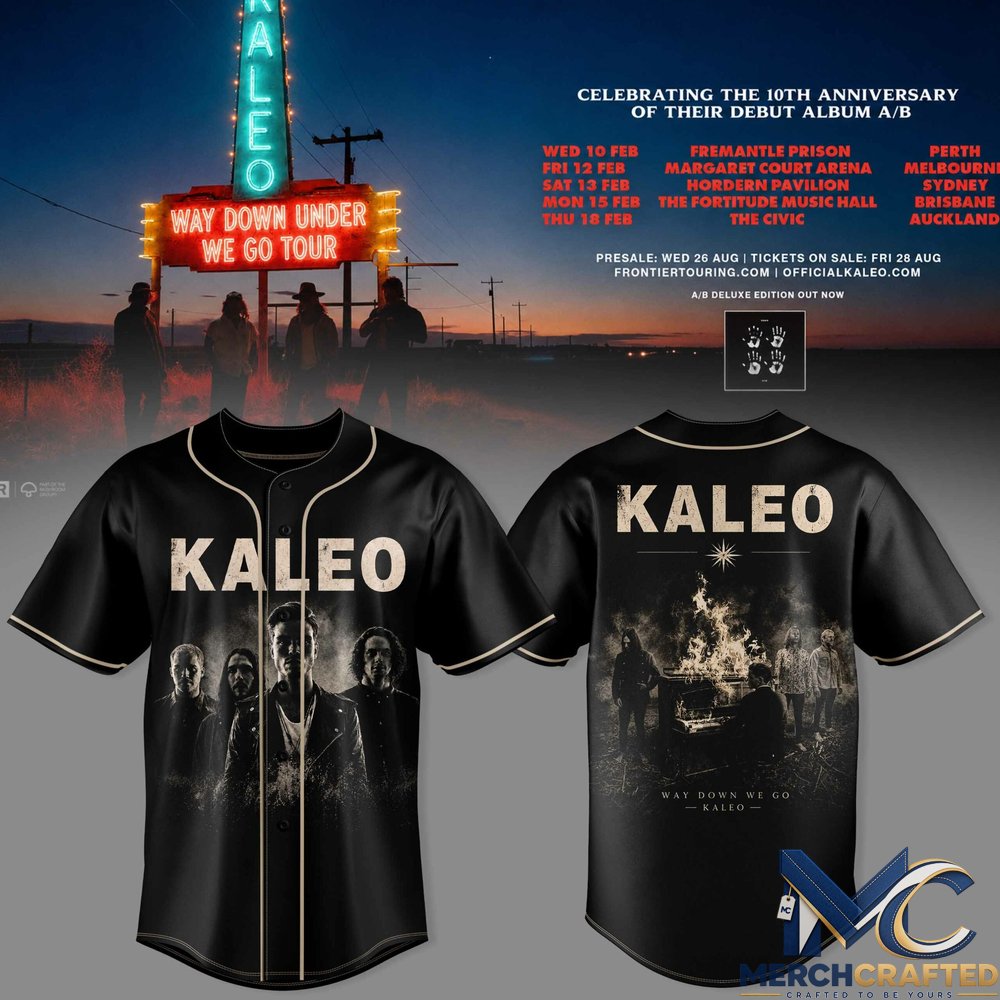 Kaleo Band Way Down We Go Tour 2026 Special Editon Baseball Jersey