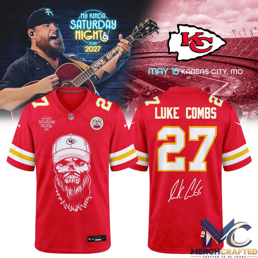 Kansas City Chiefs x Luke Combs My Kinda Saturday Night Tour 2027 Football Jersey