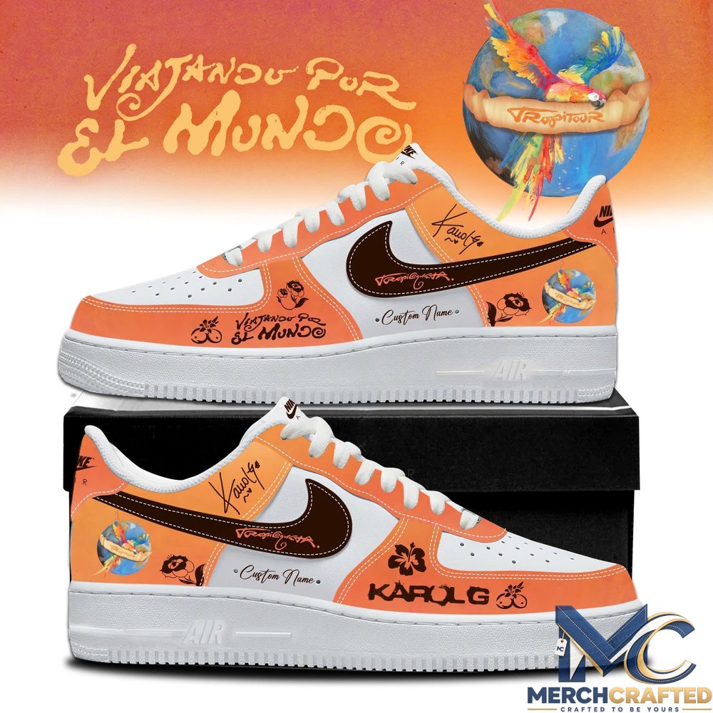 Karol G Viajando por el Mundo Tropitour Custom Name Nike Air Force 1