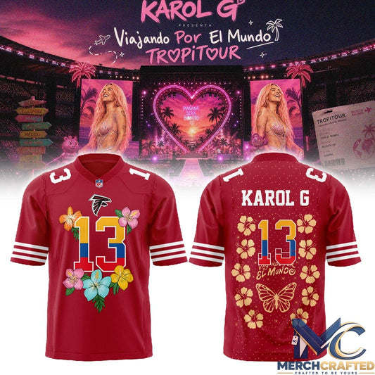 Karol G x Atlanta Falcons Viajando Por El Mundo TropiTour 2026 Football Jersey