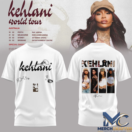 Kehlani Australia Tour 2027 White Graphic Shirt