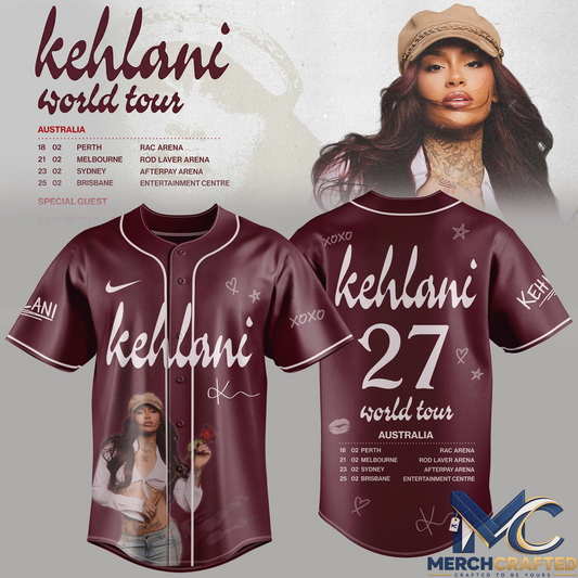 Kehlani Australia World Tour 2027 Special Baseball Jersey