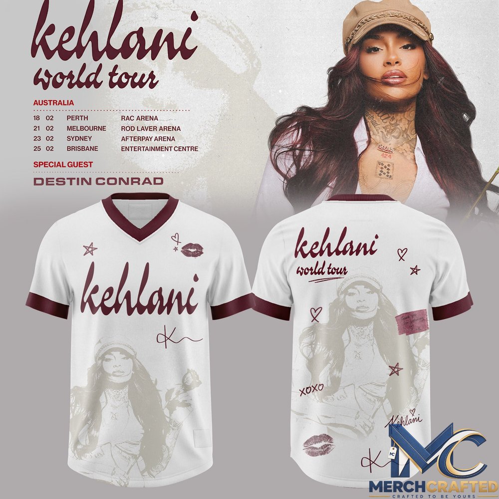 Kehlani Australia World Tour 2027 White Edition Football Jersey