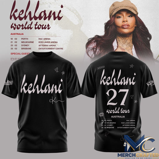 Kehlani World Tour 2027 Black Graphic Shirt