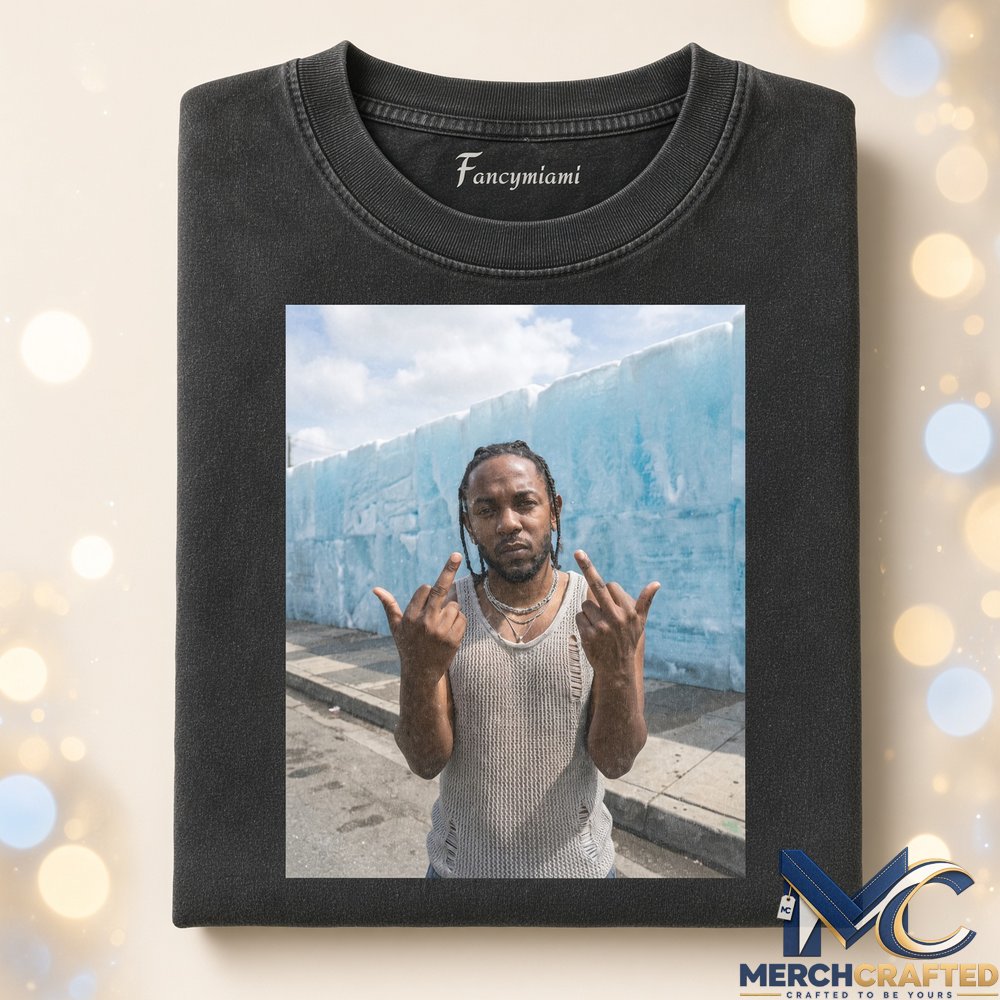 Kendrick Lamar Middle Fingers Ice Wall T-Shirt  Vintage Music Graphic Tee for Kendrick Lamar Fans