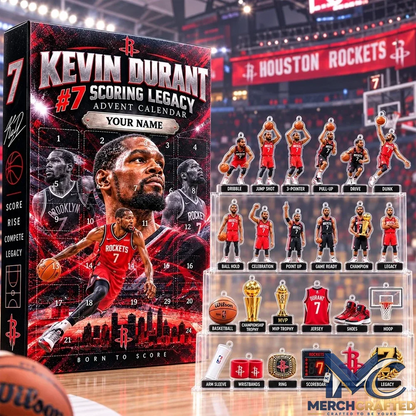 Kevin Durant Houston Rockets Advent Calendar 24 Day Basketball Collectible Christmas Countdown Gift for Fans
