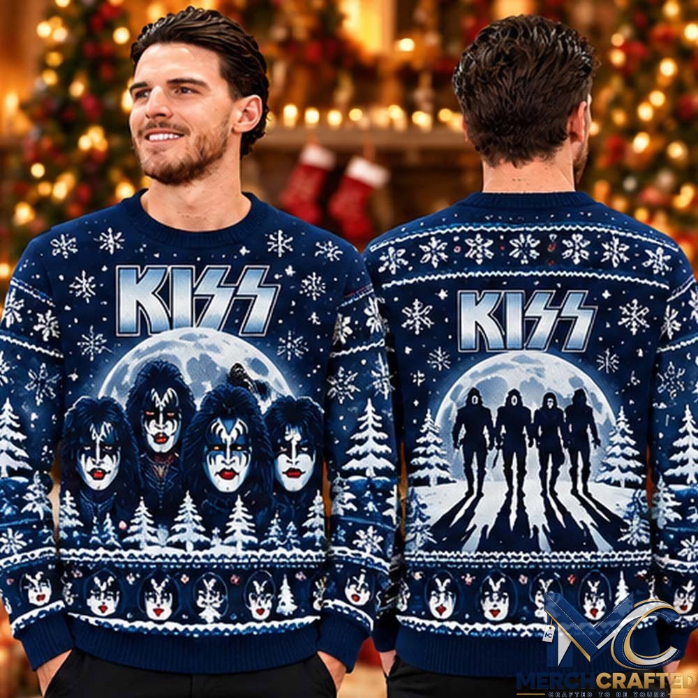 Kiss Band Winter Blue Moon Ugly Christmas Sweater