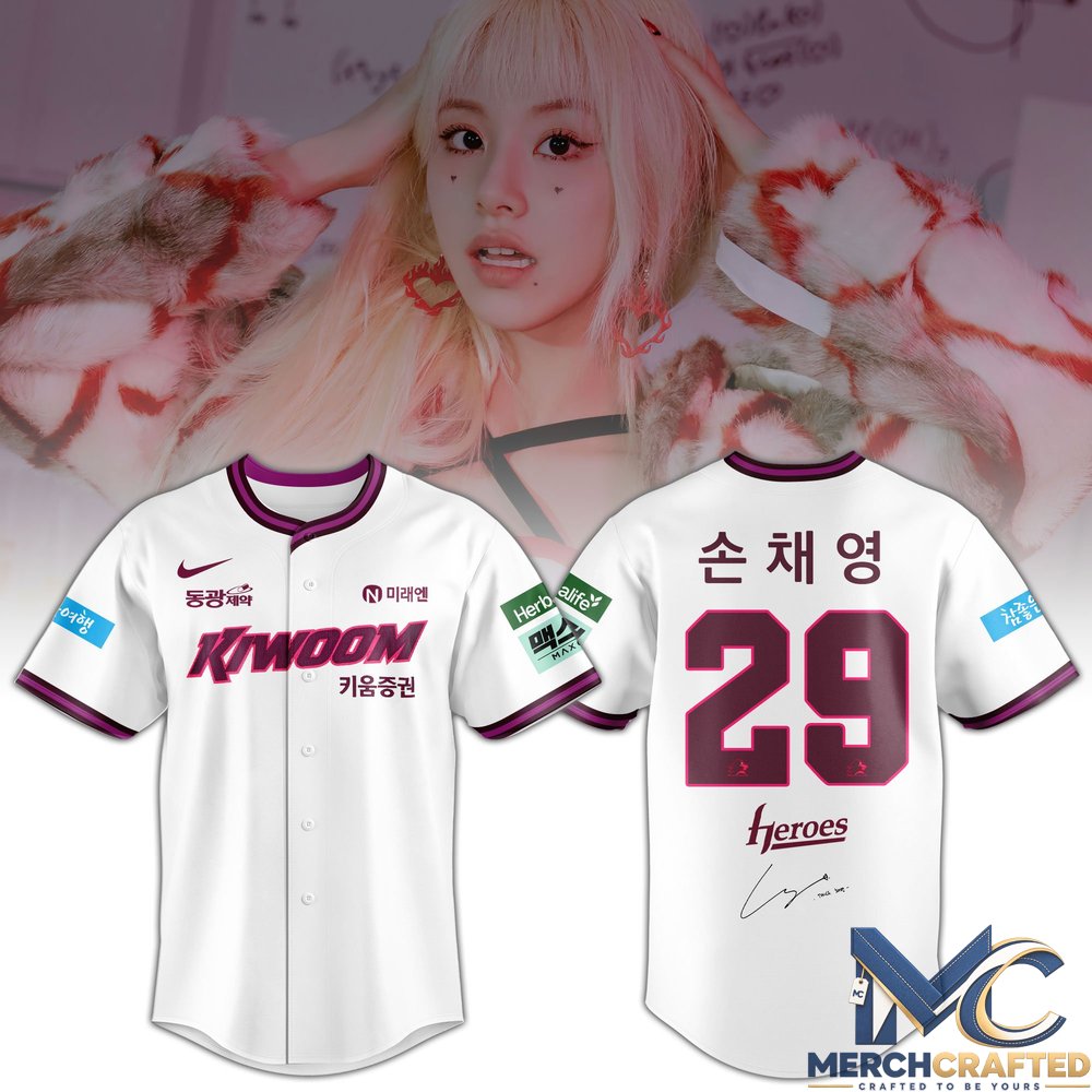 TWICE ベースボールシャツ チェヨン Kiwoom Heroes Special Twice Chaeyoung 2026 Baseball Jersey – Merch