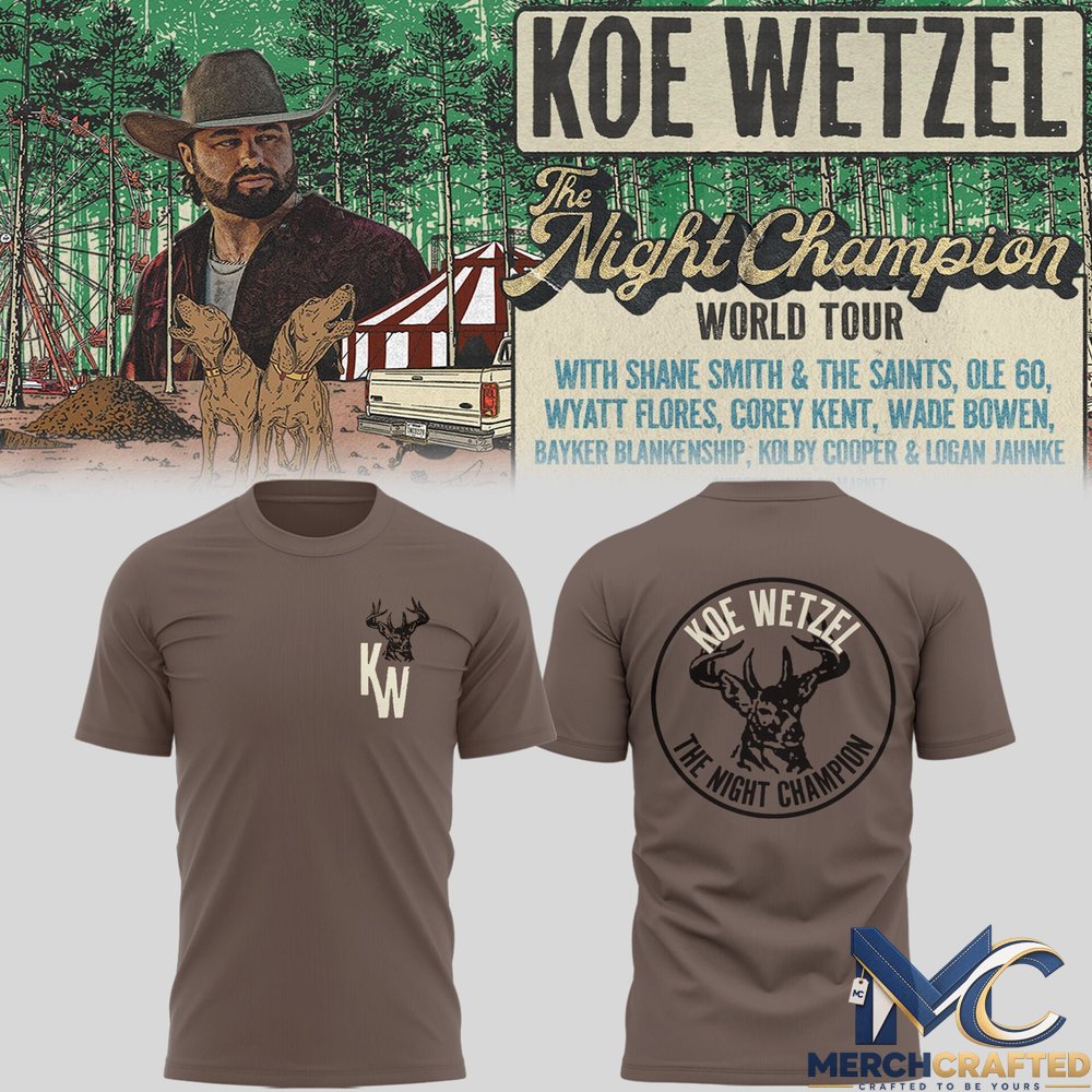 Koe Wetzel The Night Champion World Tour 2026 T-Shirt