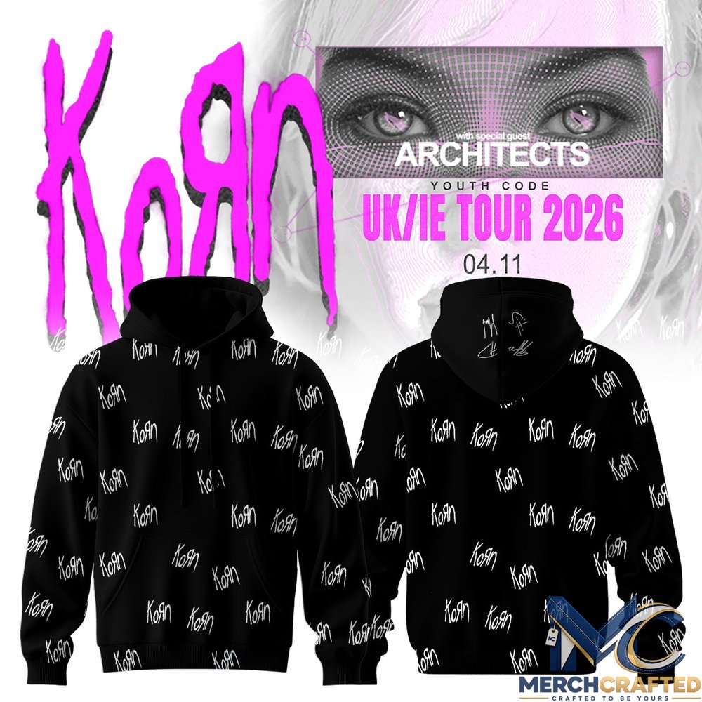 Korn UK Europe Tour 2026 Hoodie Rock Band Concert Tour Merch
