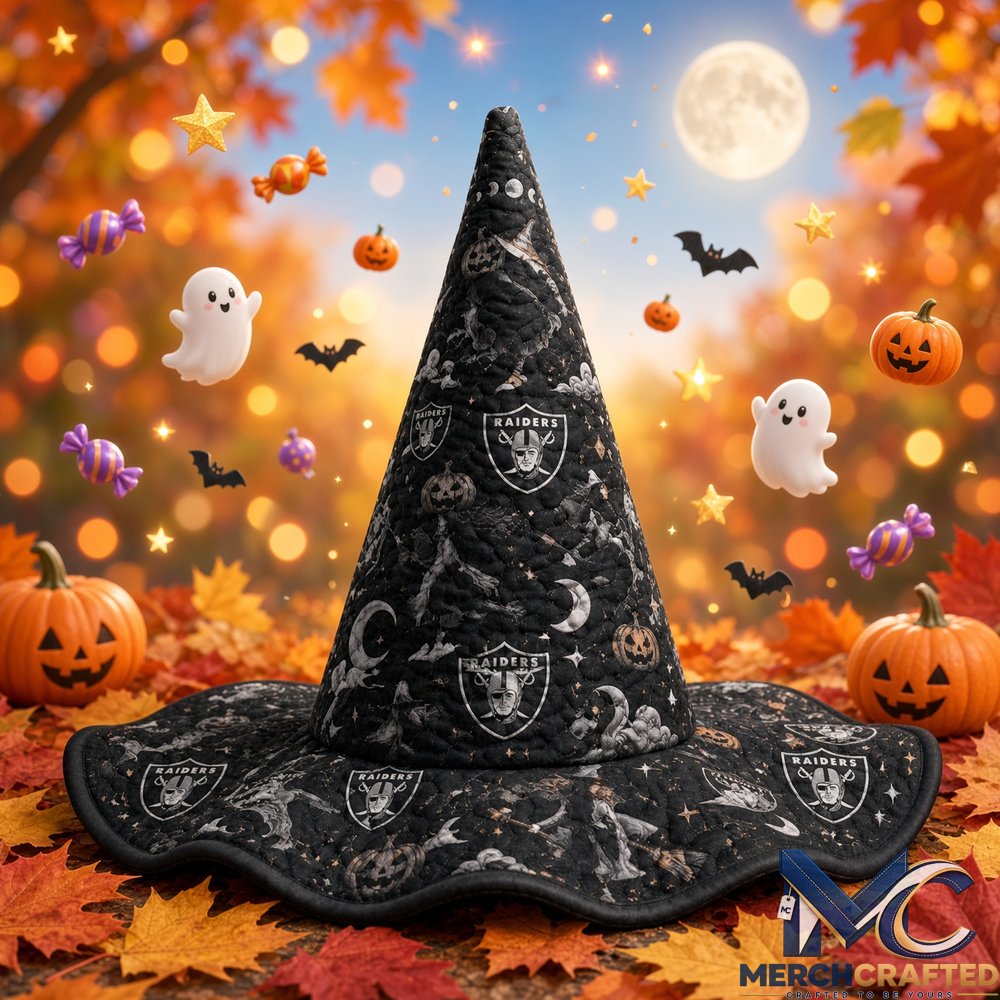 Las Vegas Raiders Football Halloween 2026 Quilted Witch Hat Black Costume Hat