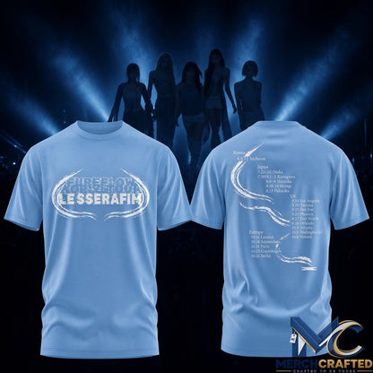 Le Sserafim Pureflow Tour 2026 T-Shirt Concert Dates Fan Merch Tee