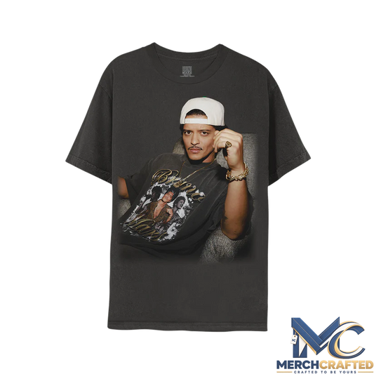 Limited Edition Bruno Mars Portrait T-Shirt – Vintage Washed Black