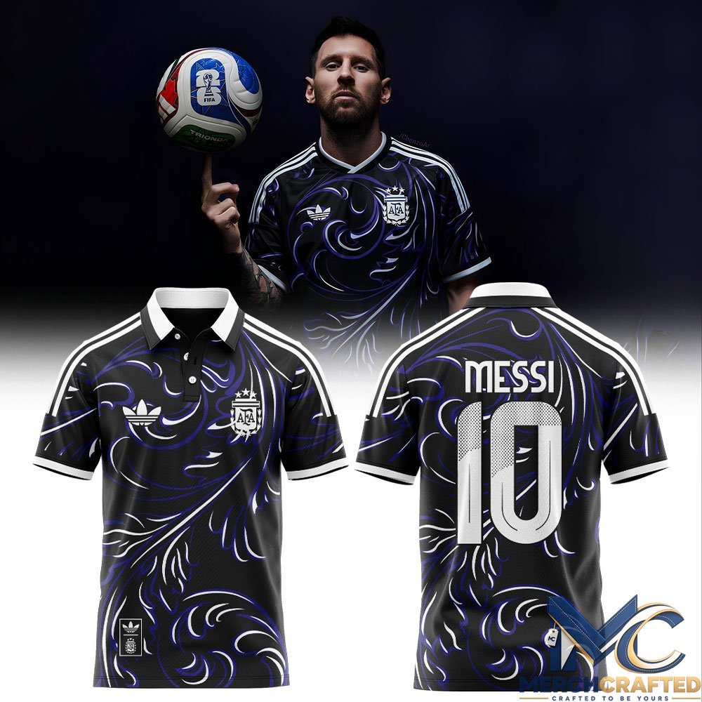 Lionel Messi Argentina Number 10 Polo Shirt 2026