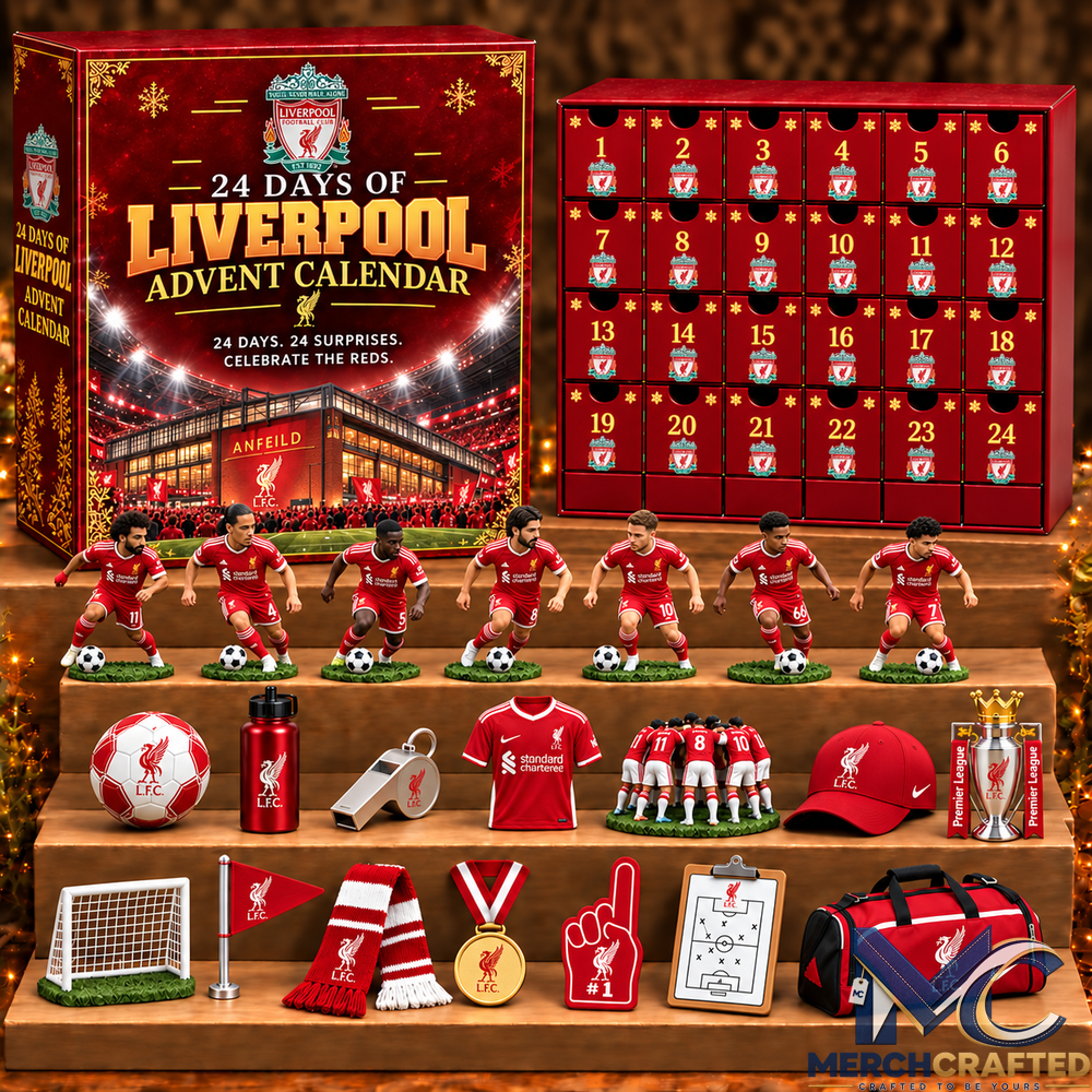 Liverpool FC 24 Day Christmas Advent Calendar Football Player Figures and Fan Collectibles Gift Set