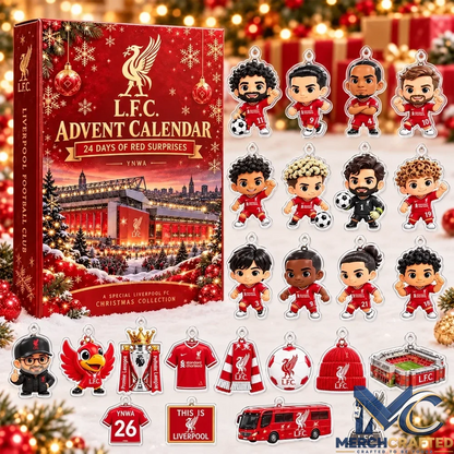 Liverpool FC Advent Calendar 2026 24 Day Christmas Countdown Collectible Ornaments Gift for Liverpool Football Fans