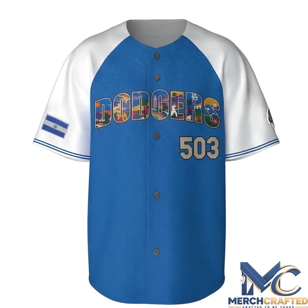 Los Angeles Dodgers x Salvadoran Heritage Night 2026 Baseball Jersey