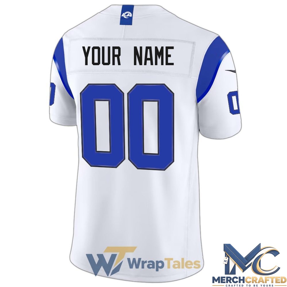 Los Angeles Rams Classic Sol Custom Name White Football Jersey