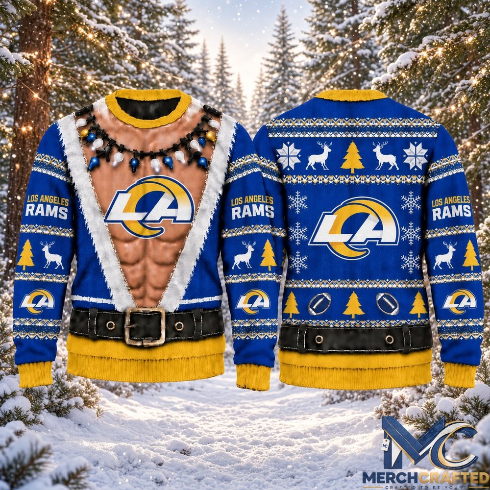 Los Angeles Rams Funny Body 2026 Ugly Christmas Sweater  Football Christmas Graphic Sweater for Rams Fans