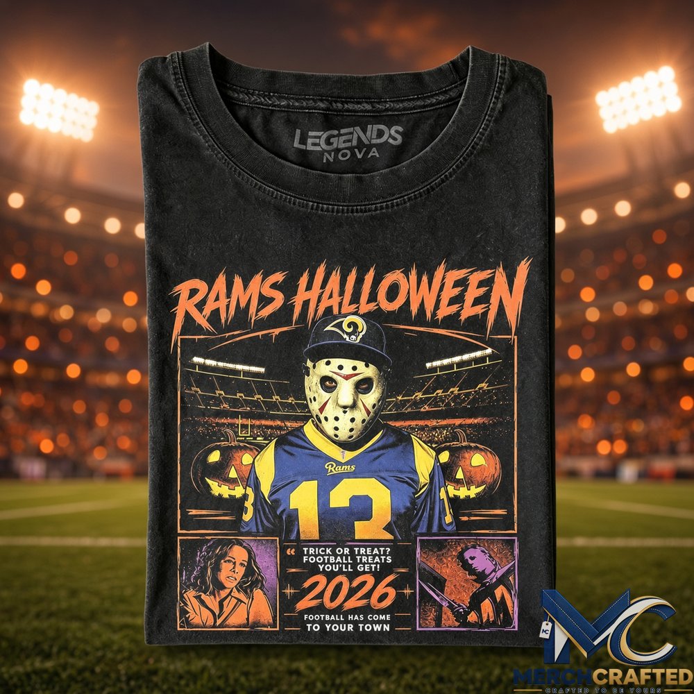 Los Angeles Rams Matthew Stafford Jason Halloween 2026 T-Shirt  Horror Football Graphic Tee for Rams Fans