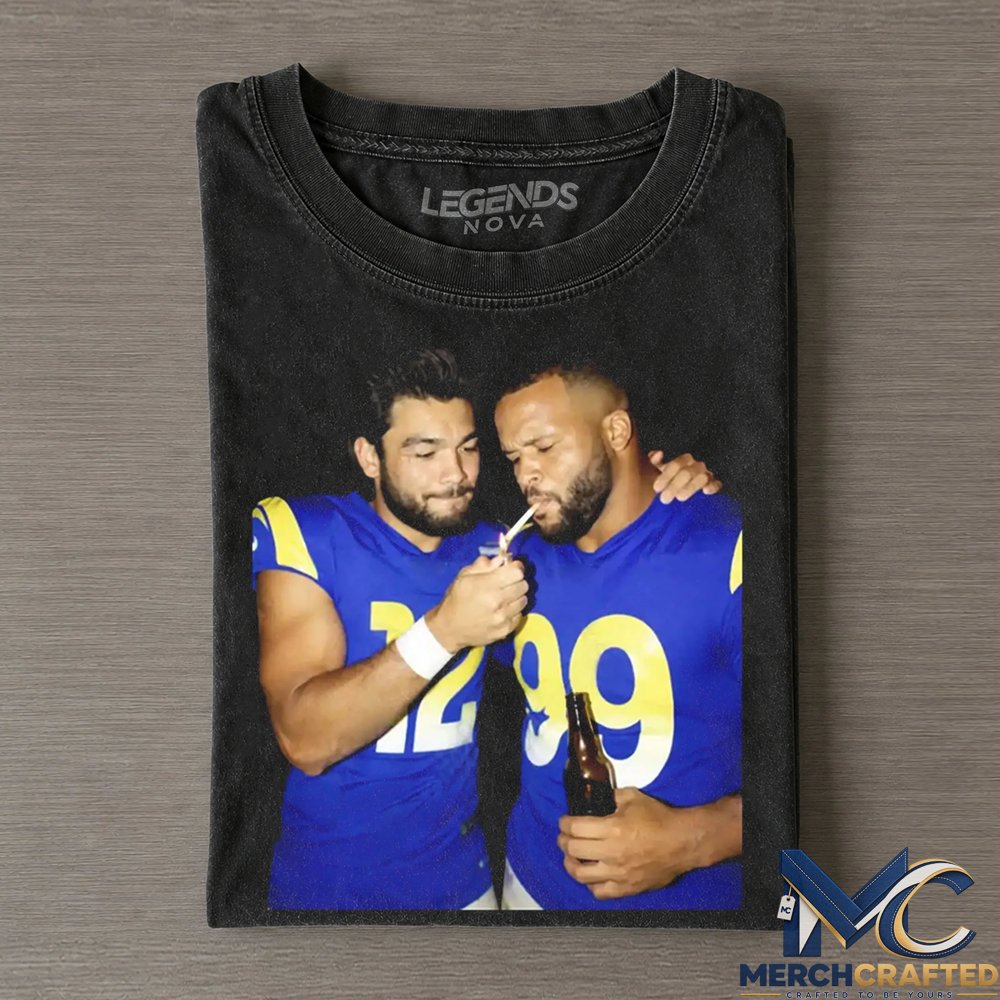 Los Angeles Rams Puka Nacua x Aaron Donald Smoking x Drinking T-Shirt