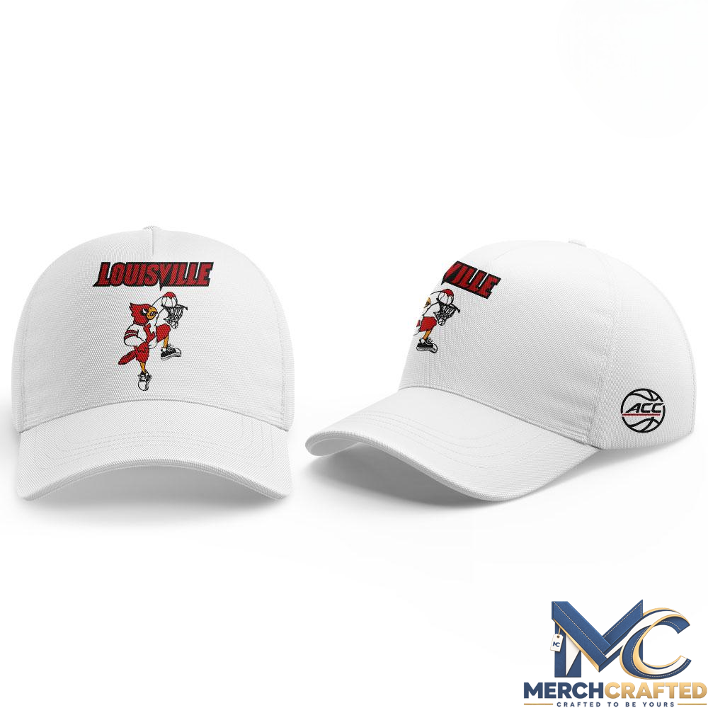 Louisville Cardinals White Basketball Baseball Cap 2026