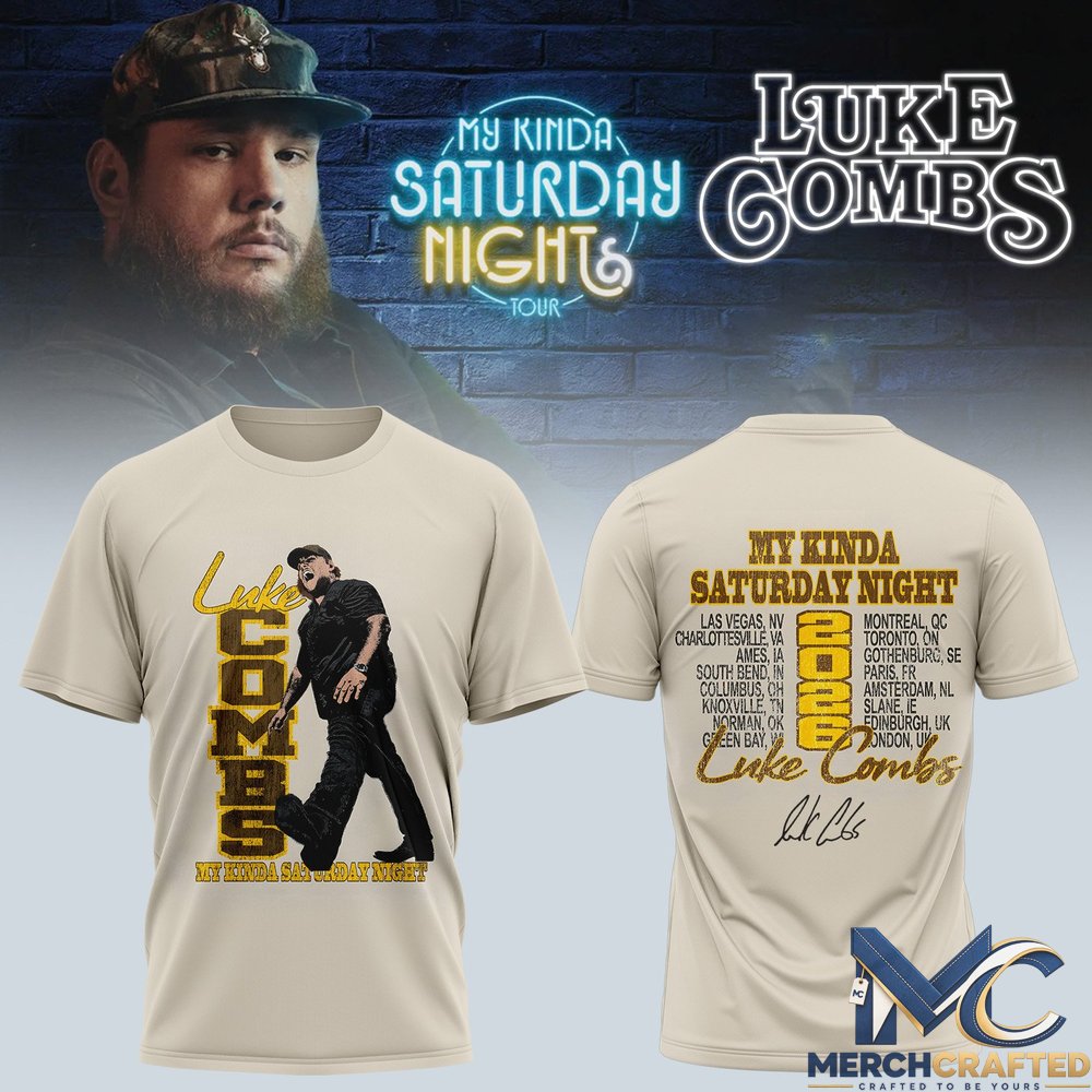 Luke Combs My Kinda Saturday Night Tour 2026 T-Shirt Concert Merch Tee