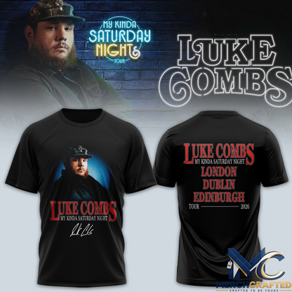 Luke Combs My Kinda Saturday Night Tour 2026 T-Shirt Concert Merch Tee